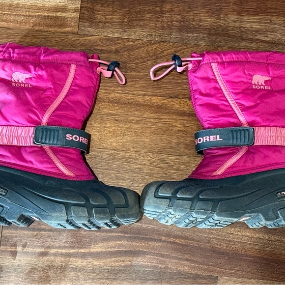 Girls Sorel Snow Boots Size 1 Pink - Picture 4 of 7